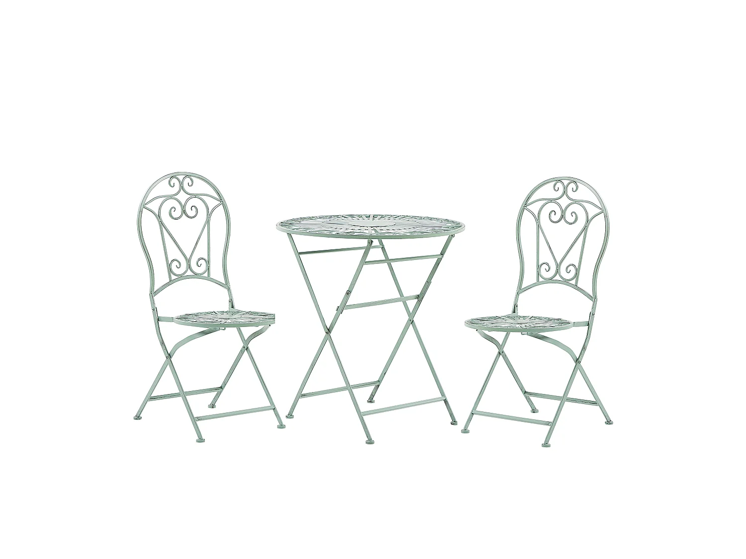 Ensemble pour bistro Pliant TRENTO Métal Vert clair