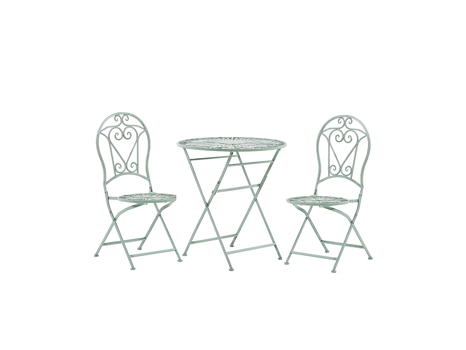 Ensemble bistrot Pliant TRENTO Métal Vert clair