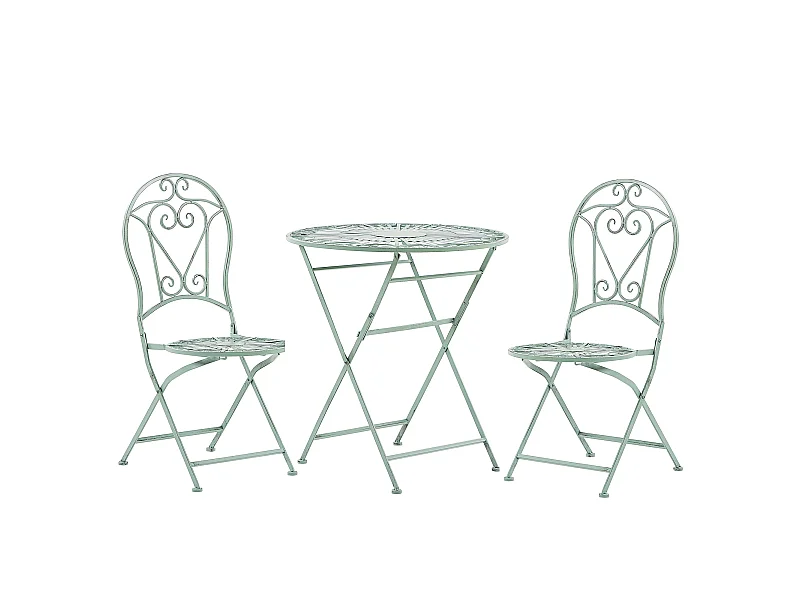 Garten Bistro Set Balkon Terasse 2er grün zusammenklappbar Trento