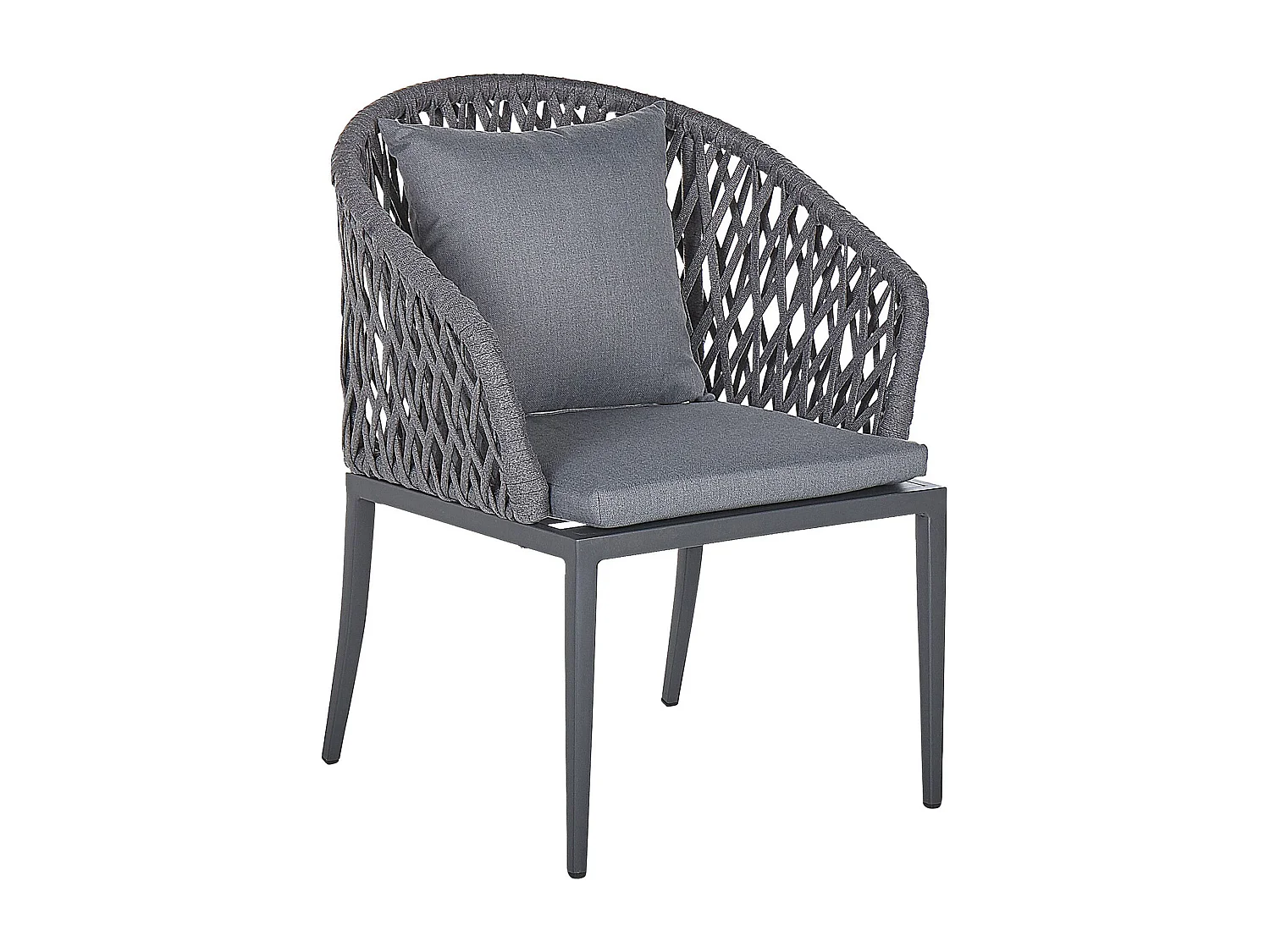 Tuinset 4-zitter LIPARI met kussens Metaal Grijs