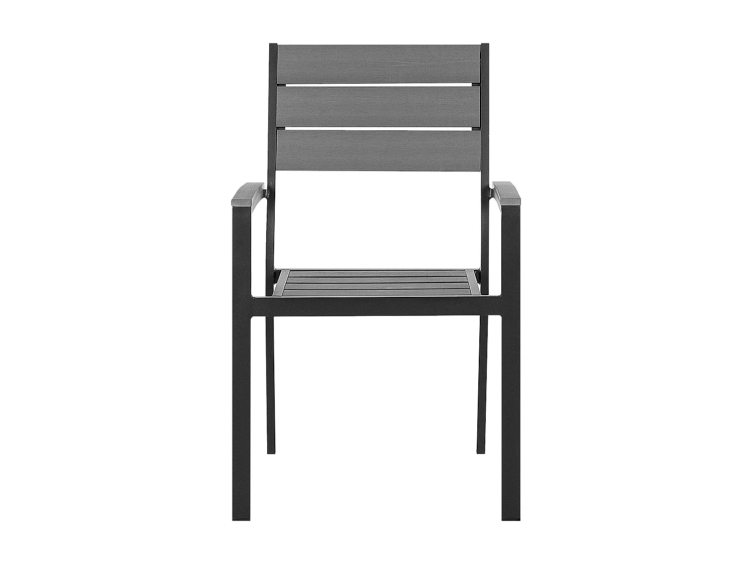 Gartenmöbel Set für 4 Personen Aluminium schwarz Kunstholz grau modern Prato