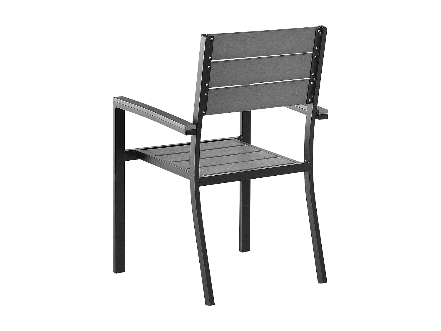 Gartenmöbel Set für 4 Personen Aluminium schwarz Kunstholz grau modern Prato