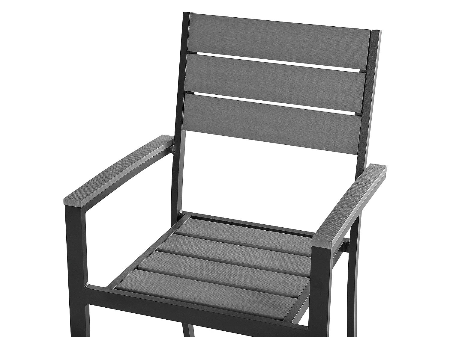 Gartenmöbel Set für 4 Personen Aluminium schwarz Kunstholz grau modern Prato