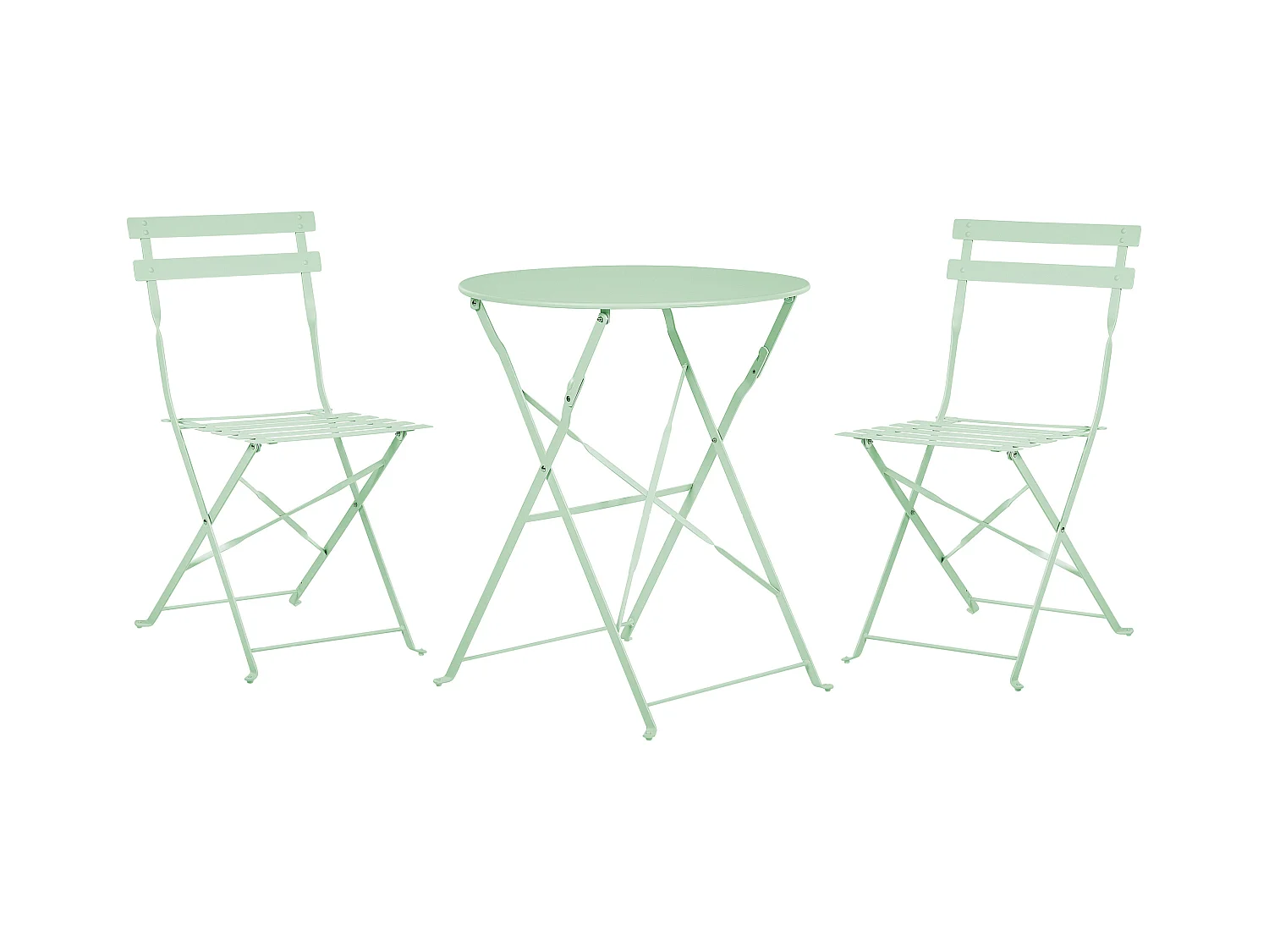 Ensemble pour bistro Pliant FIORI Métal Vert menthe