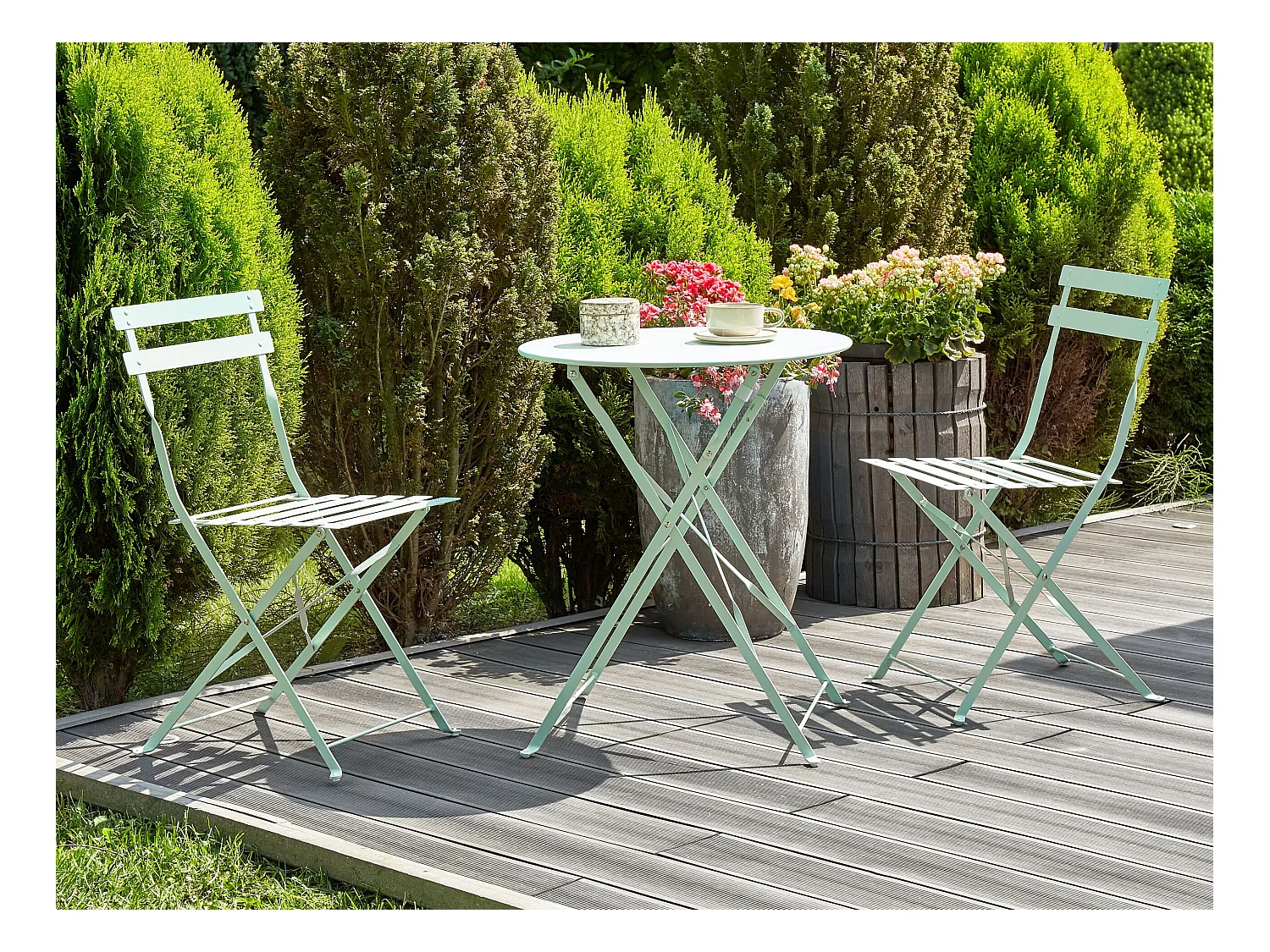 Bistroset Inklapbaar FIORI Metaal Mintgroen