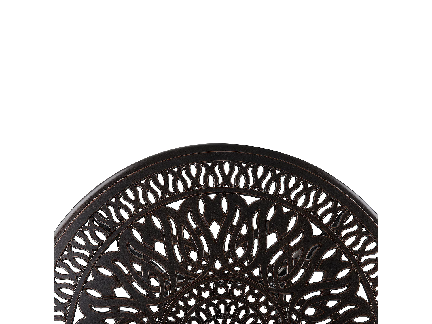 Salle à manger de jardin 4 places ANCONA avec coussins Métal Marron foncé