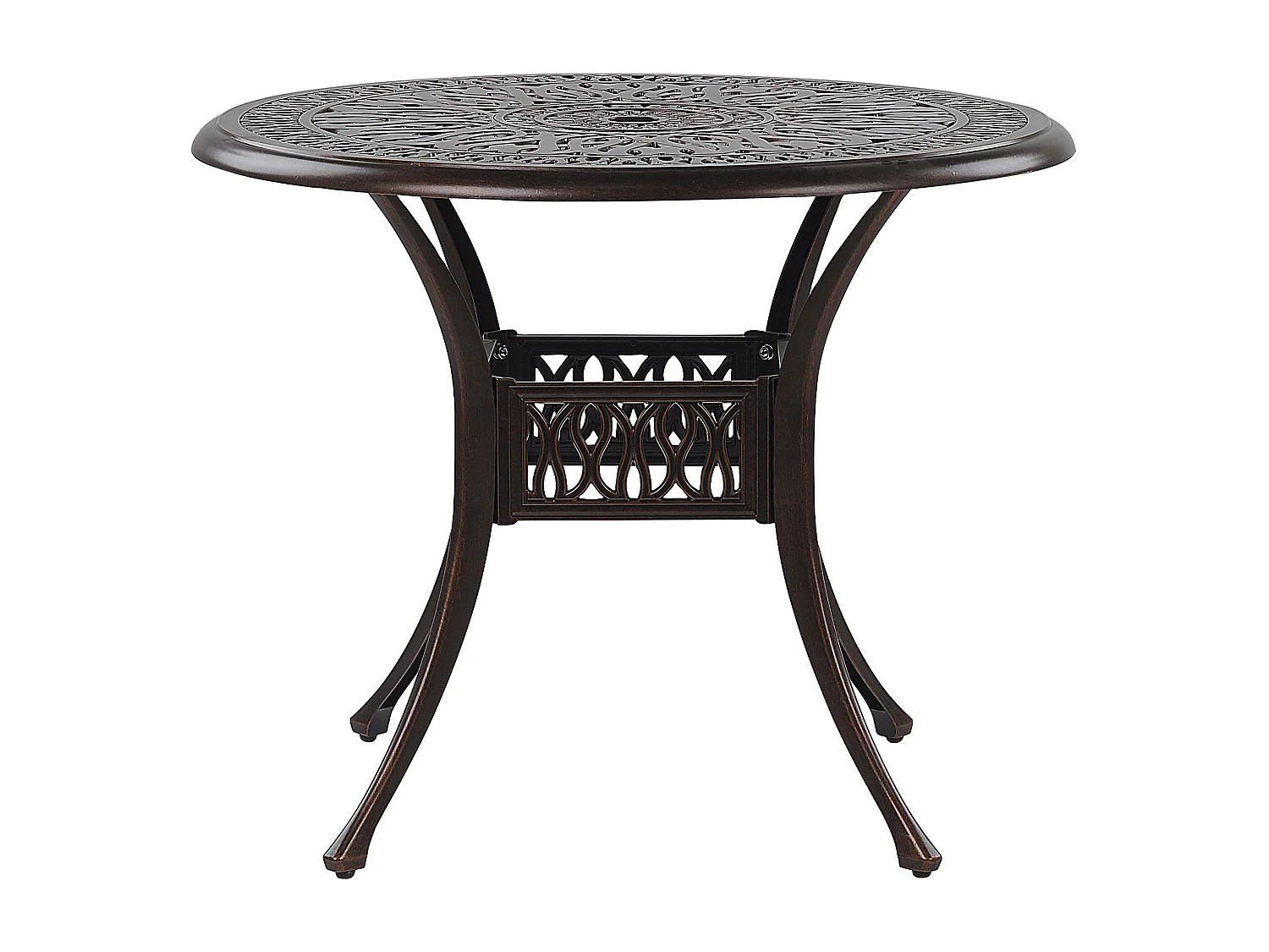 Salle à manger de jardin 4 places ANCONA avec coussins Métal Marron foncé