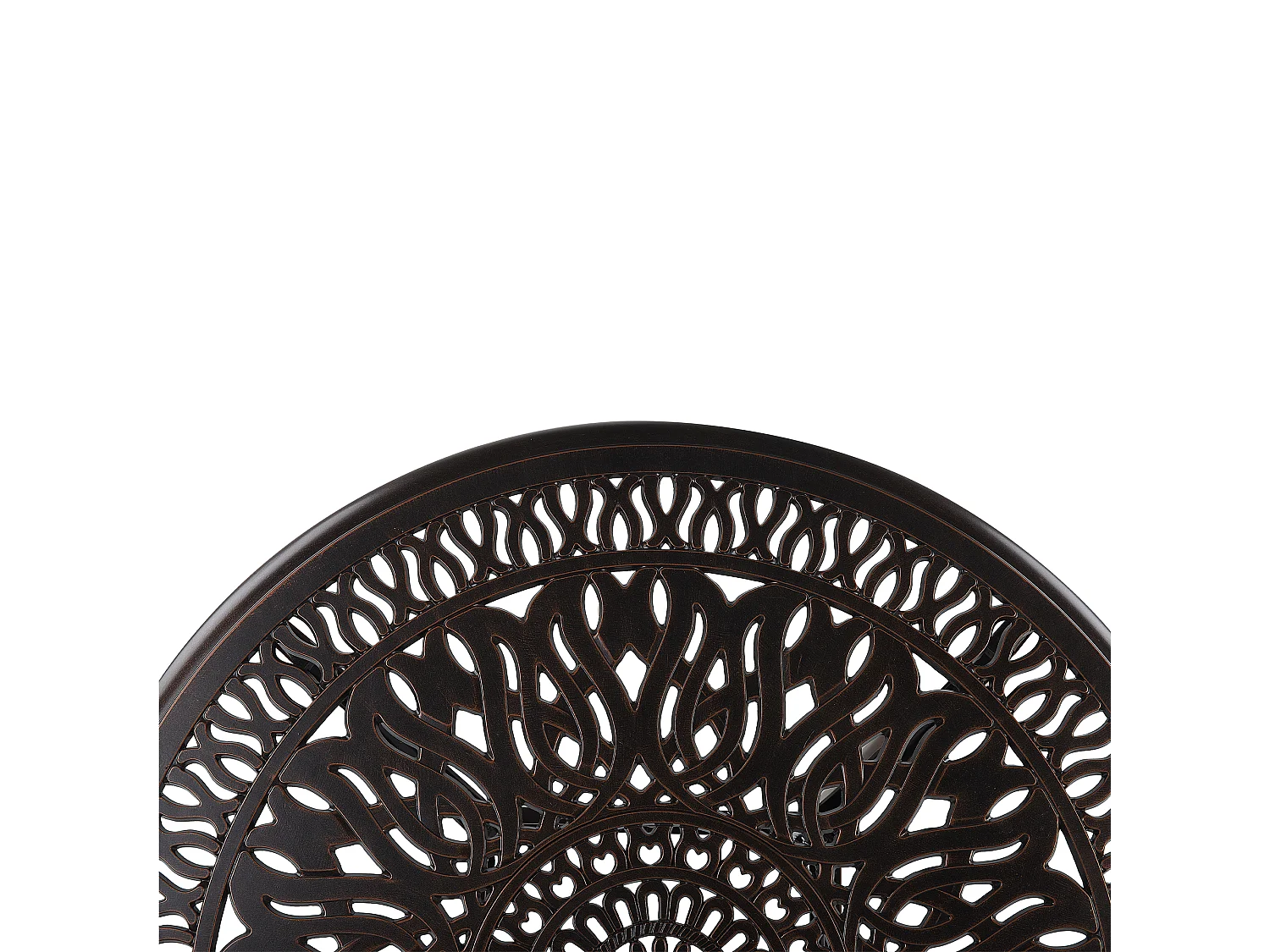 Salle à manger de jardin 4 places ANCONA avec coussins Métal Marron foncé