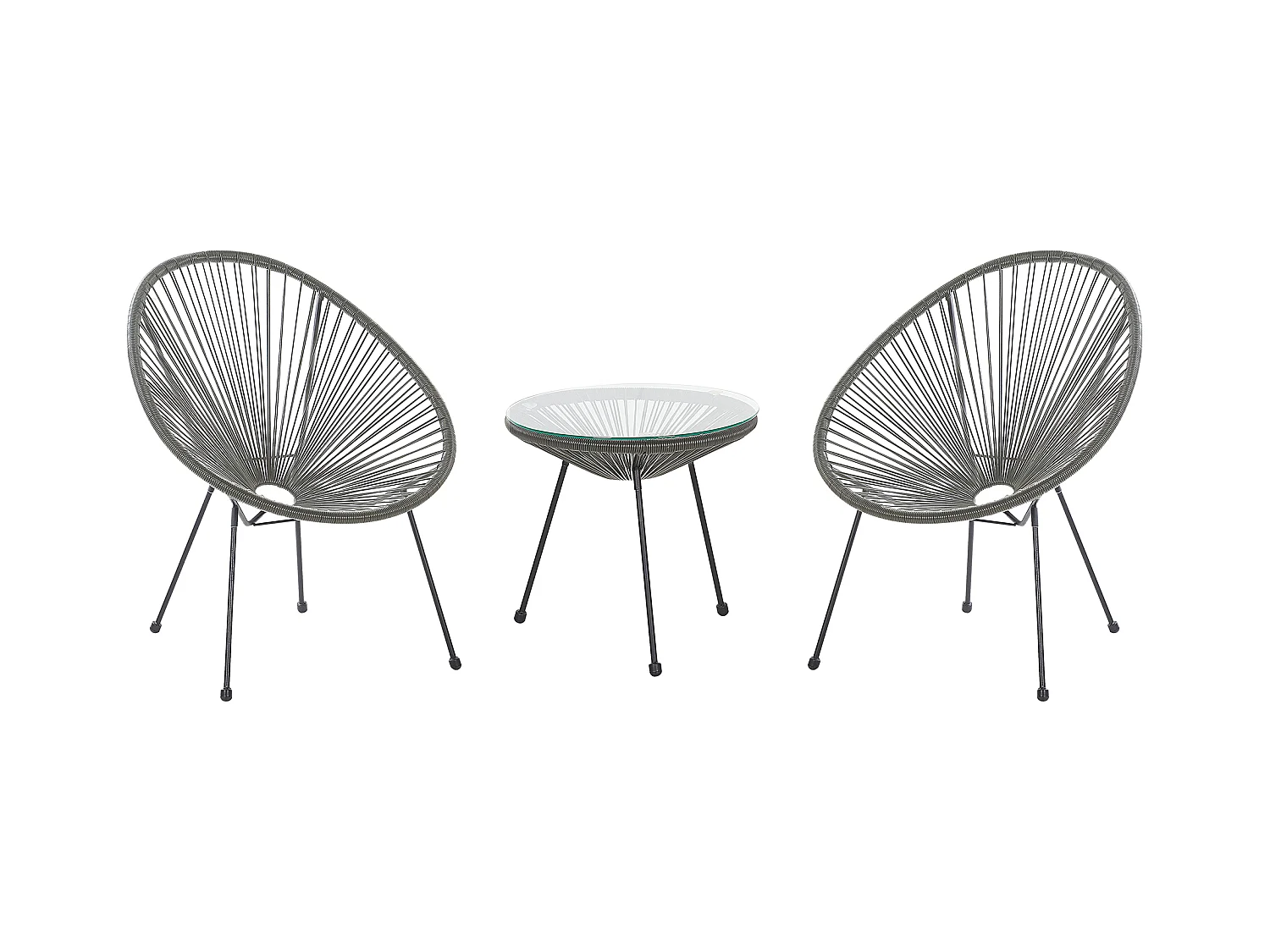 Set bistrot ACAPULCO II Grigio scuro