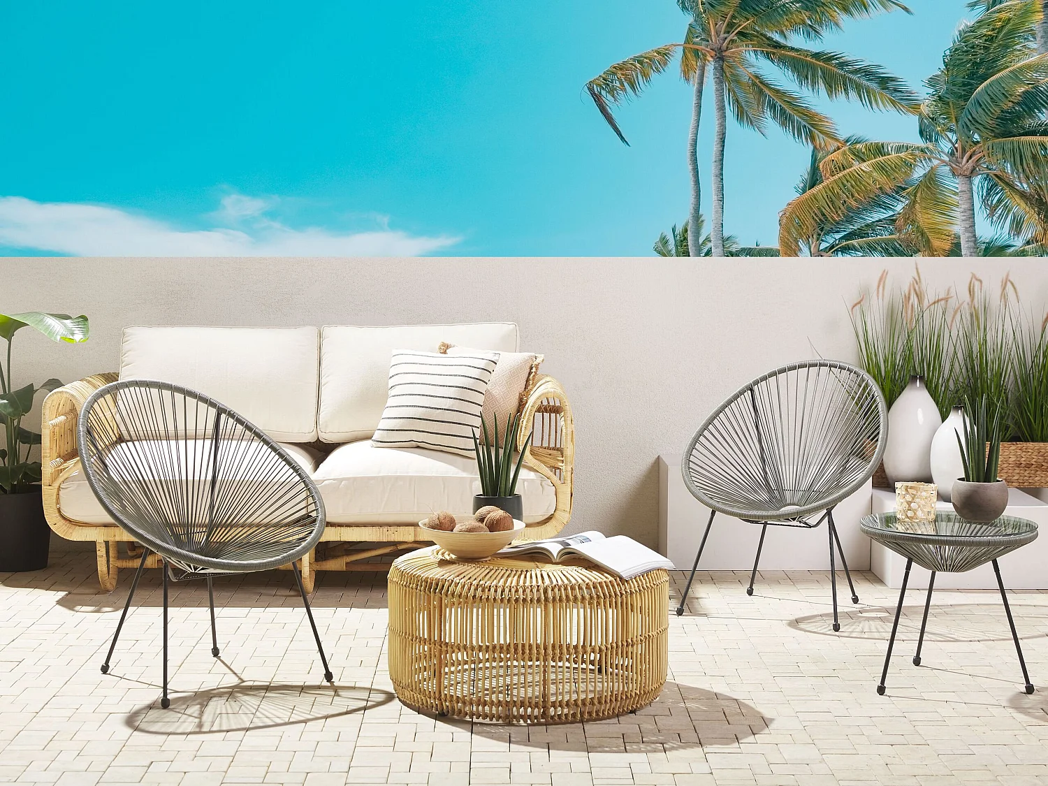 Ensemble pour bistro ACAPULCO II Gris foncé