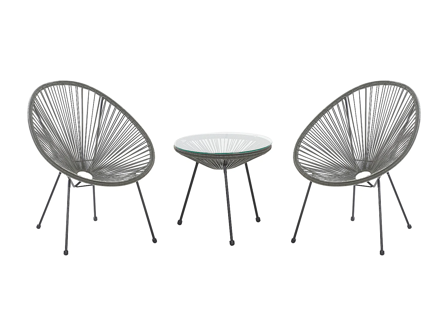 Set bistrot ACAPULCO II Grigio scuro