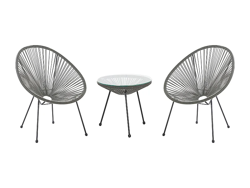 Conjunto de balcón ACAPULCO II Gris oscuro