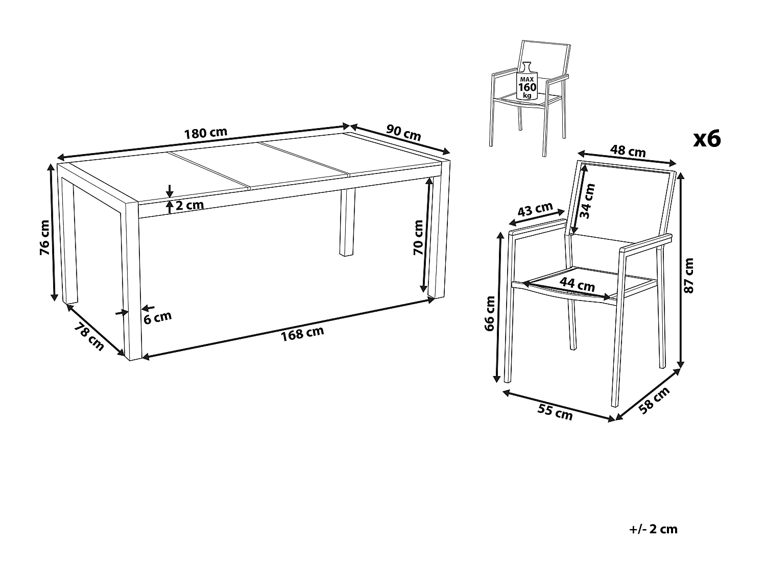 Tuintafelset Steen Beige GROSSETO