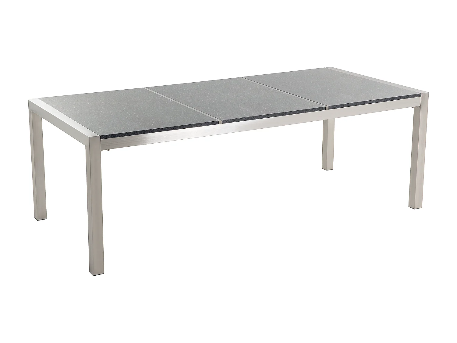 Gartenmöbel Set 8-Sitzer GROSSETO Dreifachplatte Granit Polierter Grau