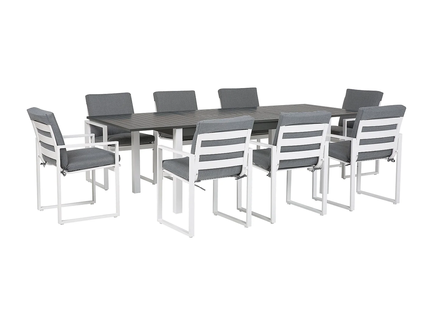 Tuinset 8-zitter PANCOLE met kussens Metaal Grijs