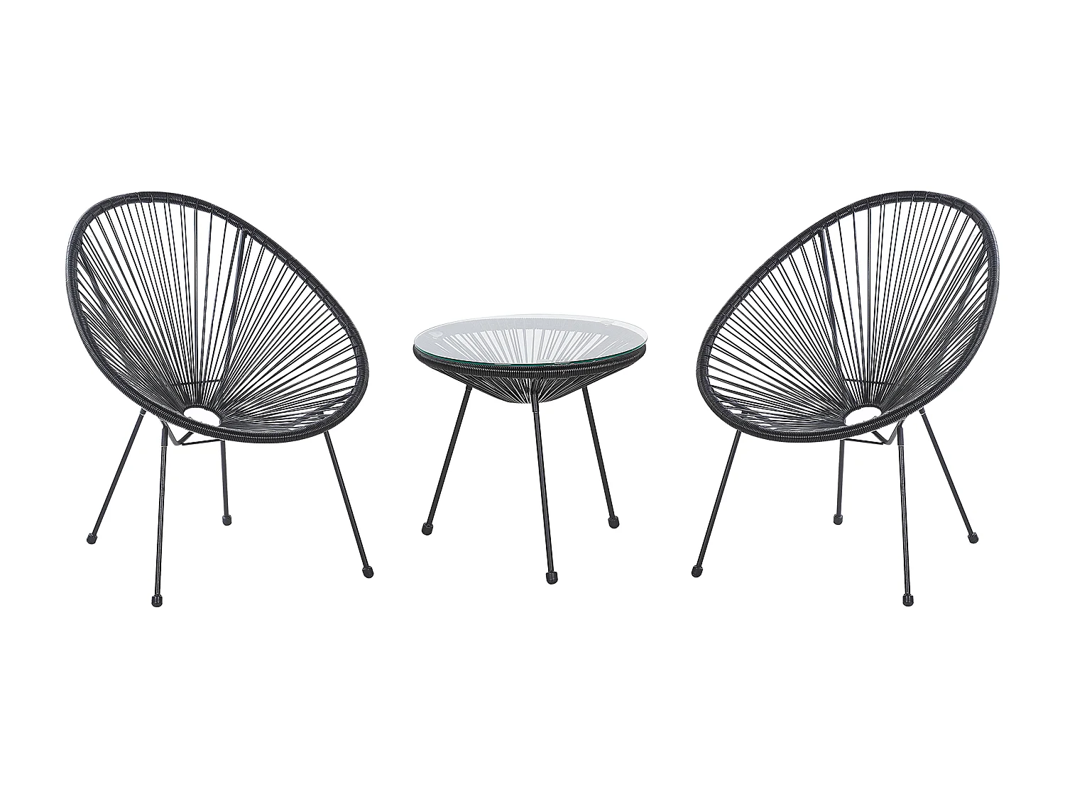 Ensemble pour bistro ACAPULCO II Noir