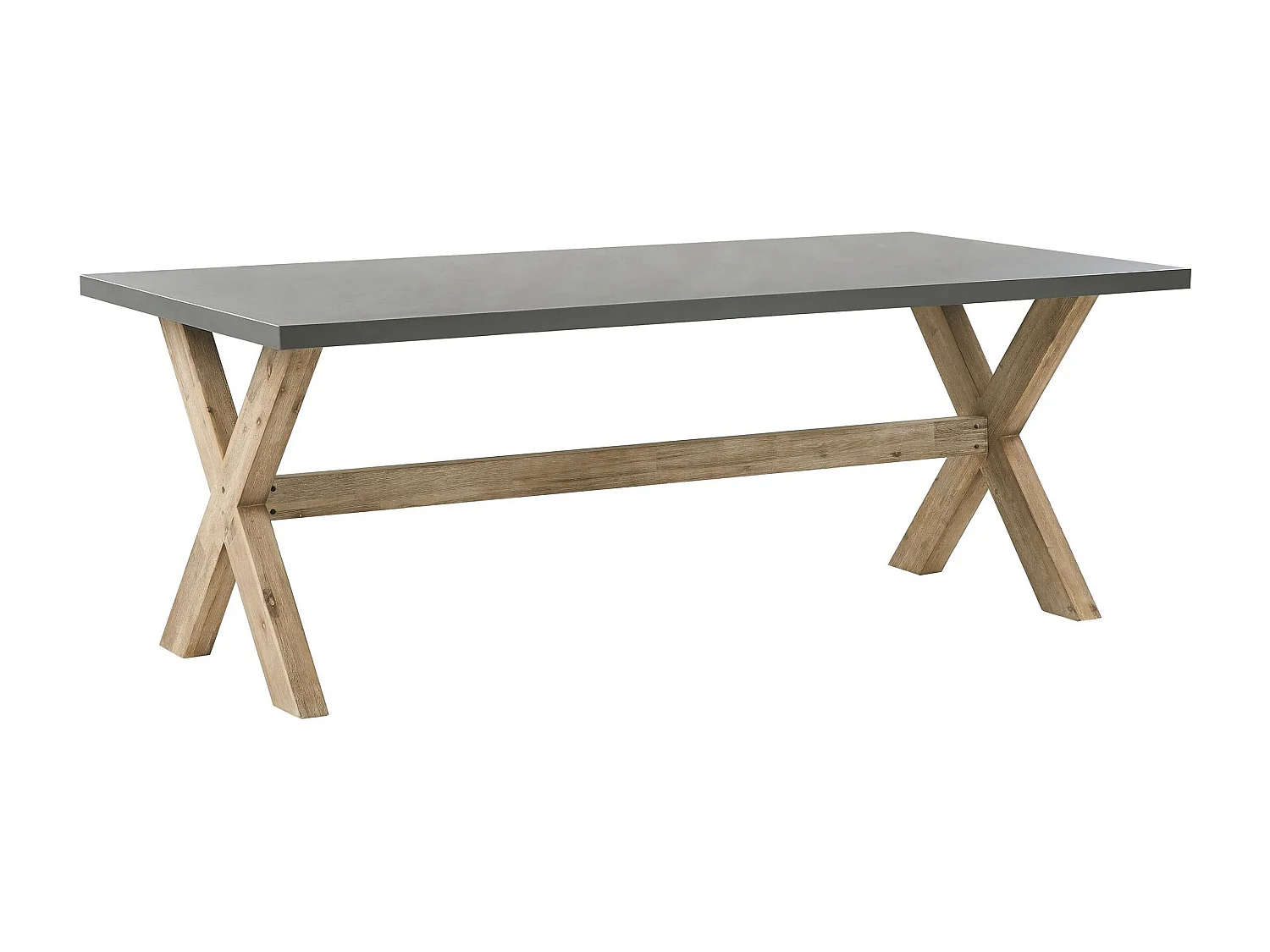 Conjunto de comedor exterior con taburetes 8 plazas OLBIA Cemento Gris