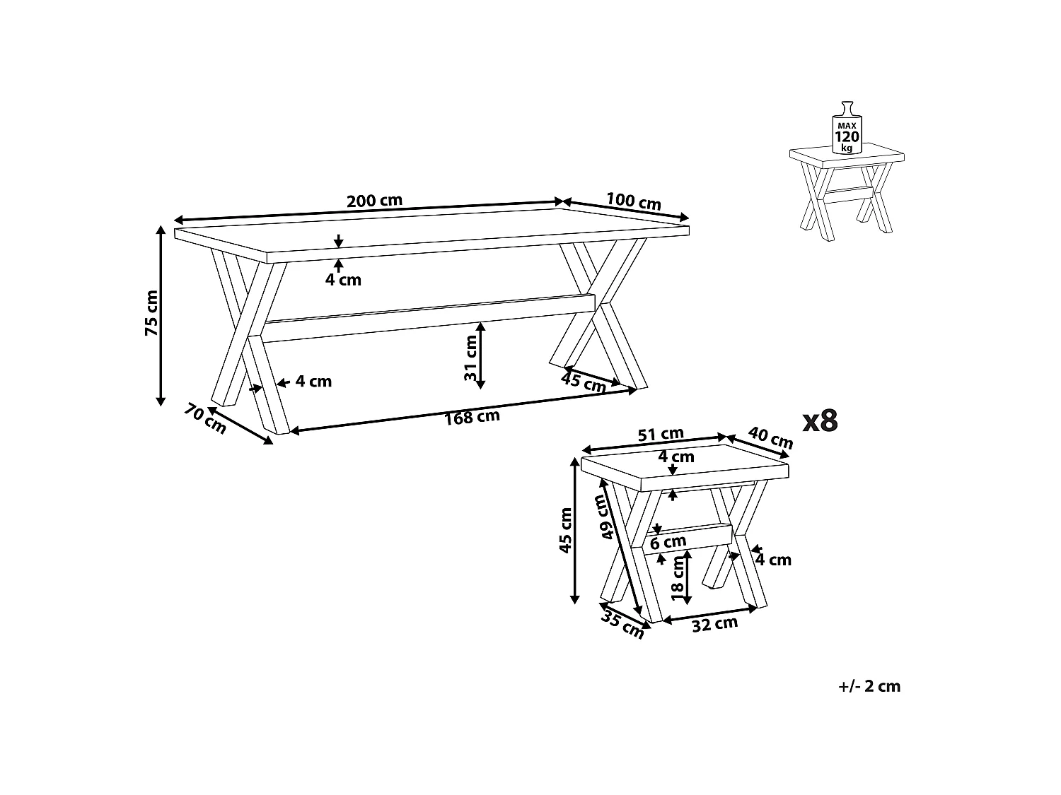 Gartenmöbel Set mit Hockern 8-Sitzer OLBIA Beton Grau