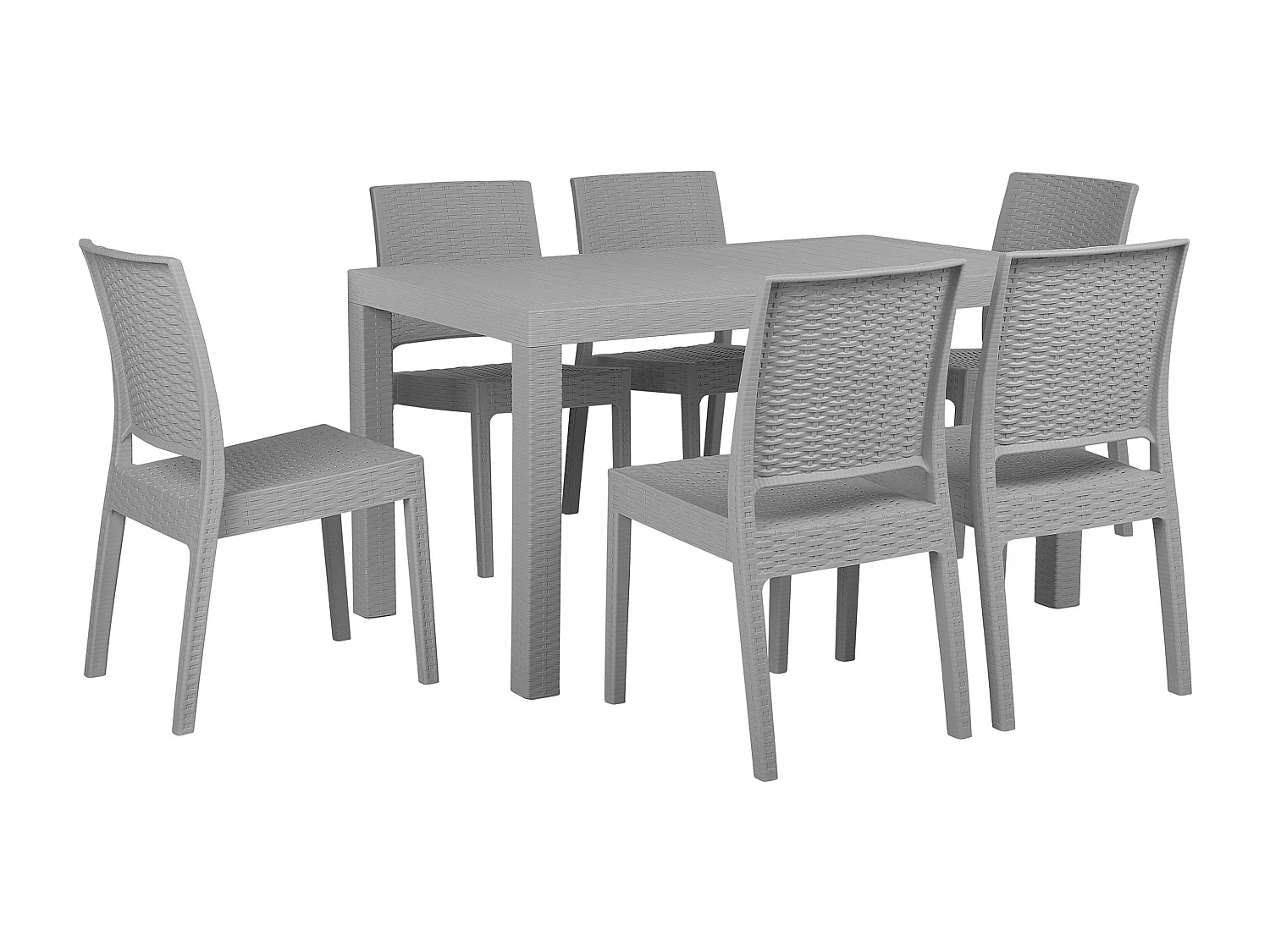 Conjunto de comedor exterior 6 plazas FOSSANO Gris claro