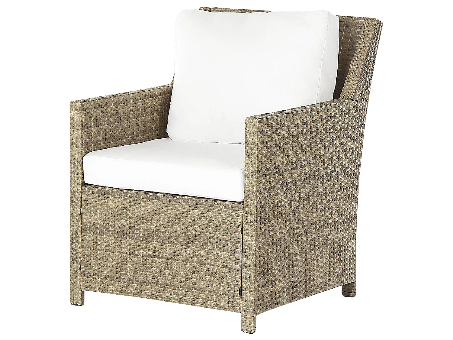 Loungeset met tafel en ottomaan 5-zitter FONTI met kussens Bruin