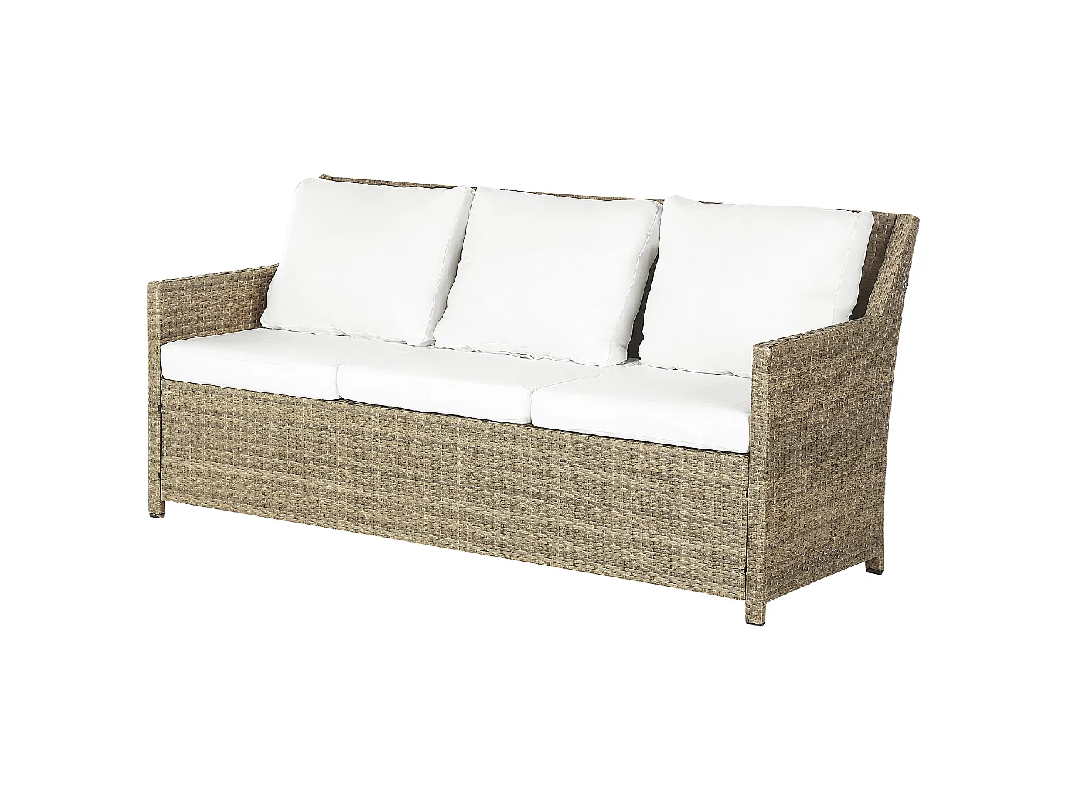 Loungeset met tafel en ottomaan 5-zitter FONTI met kussens Bruin
