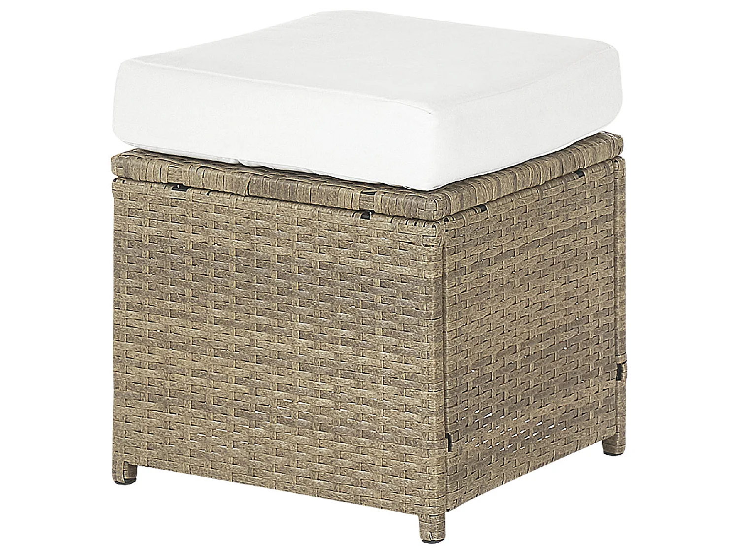 Loungeset met tafel en ottomaan 5-zitter FONTI met kussens Bruin