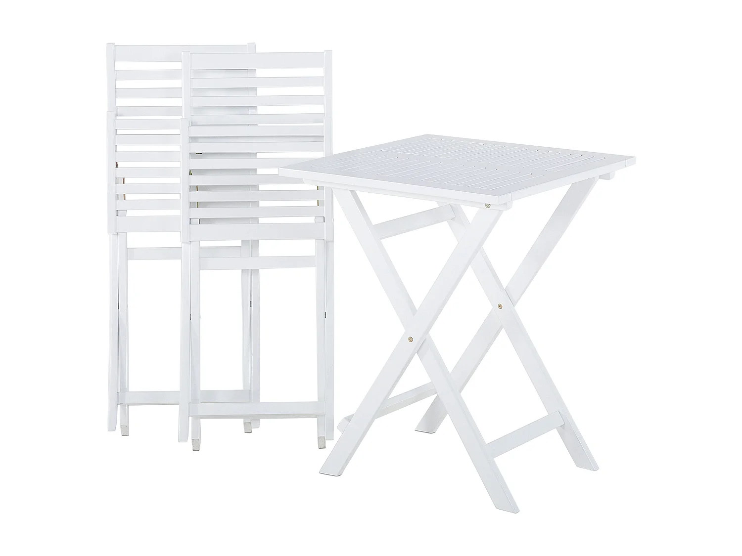 Ensemble bistrot avec coussins Pliant FIJI Acacia Blanc