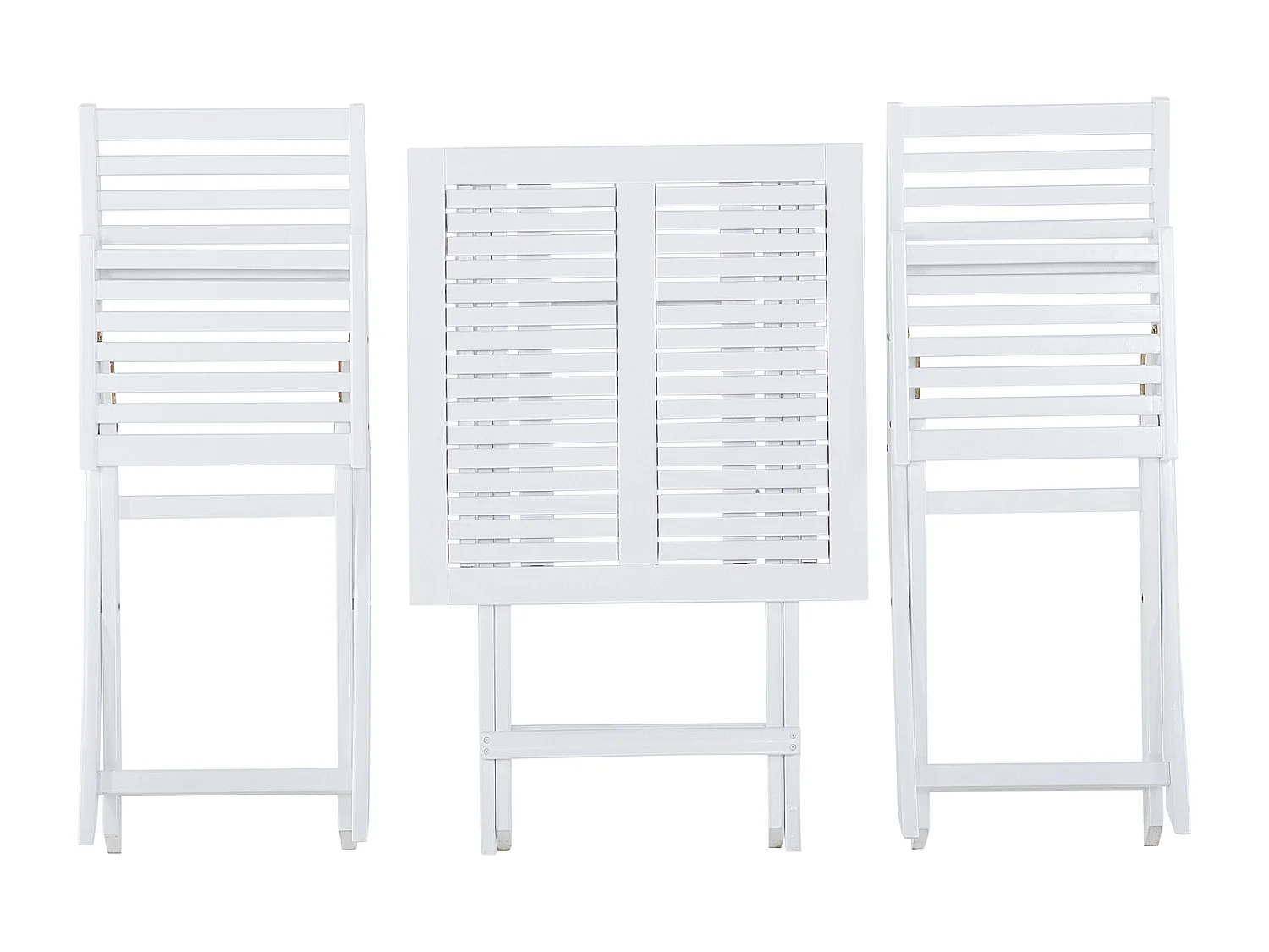 Ensemble bistrot avec coussins Pliant FIJI Acacia Blanc