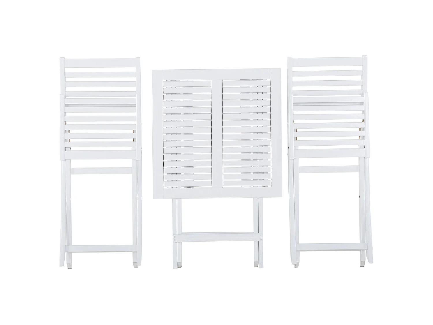 Ensemble pour bistro avec coussins Pliant FIJI Bois Blanc