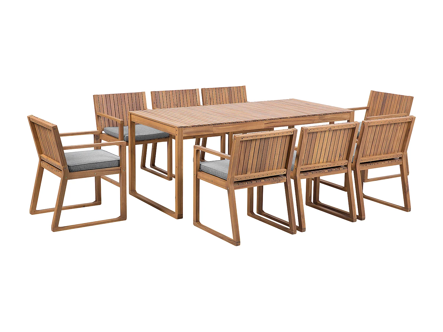 Conjunto de refeições de jardim 8 lugares SASSARI com almofadas Madeira de acácia Cinzento