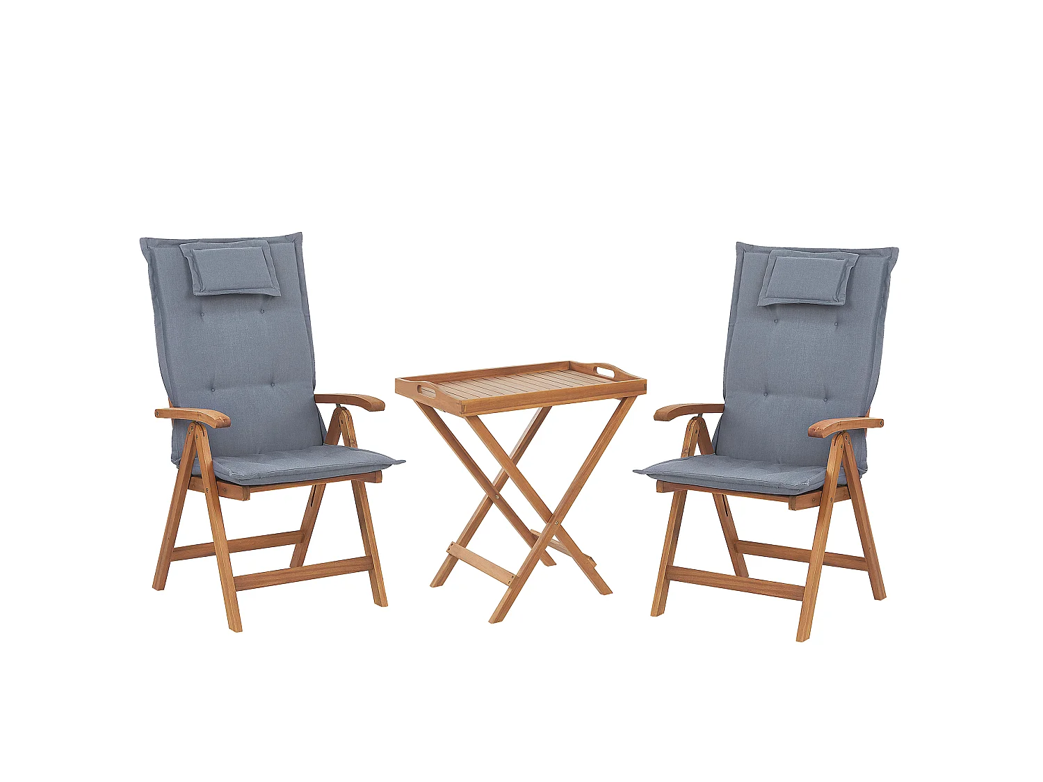 Ensemble pour bistro avec coussins Pliant JAVA Acacia Bleu