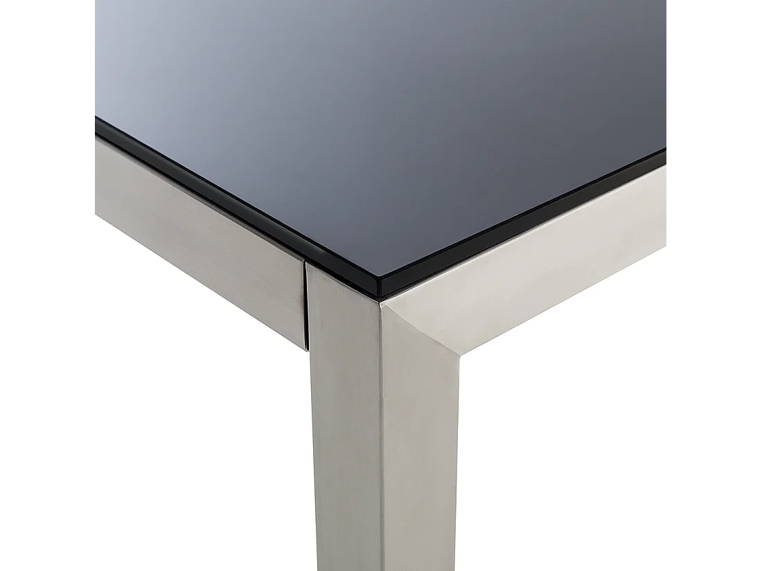 Zestaw ogrodowy dla 6 osób GROSSETO Szkło hartowane Czarny/ beżowy