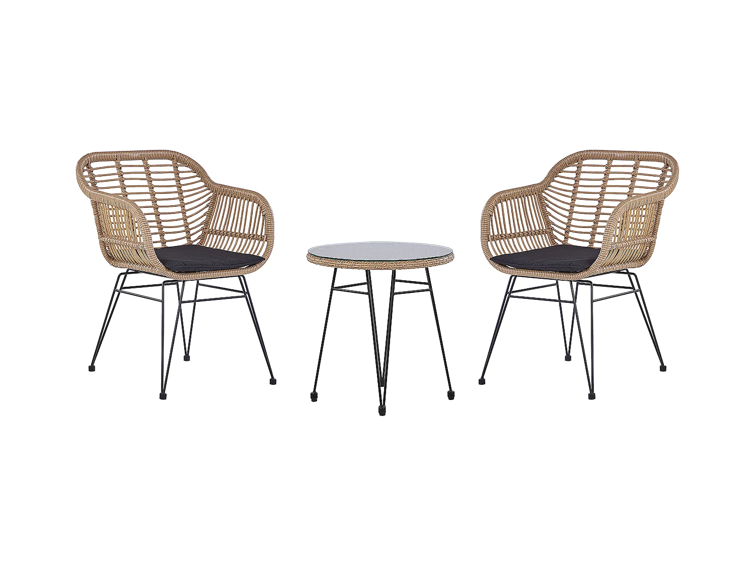 Ensemble pour bistro avec coussins TROPEA II Naturel