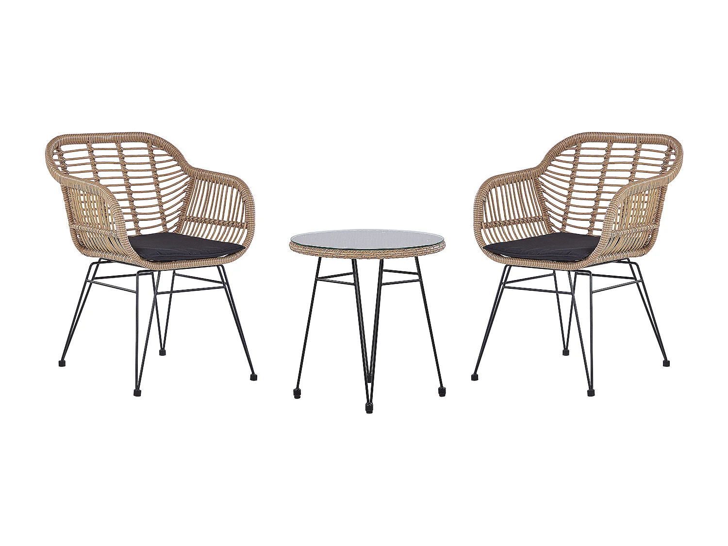 Ensemble pour bistro avec coussins TROPEA II Naturel