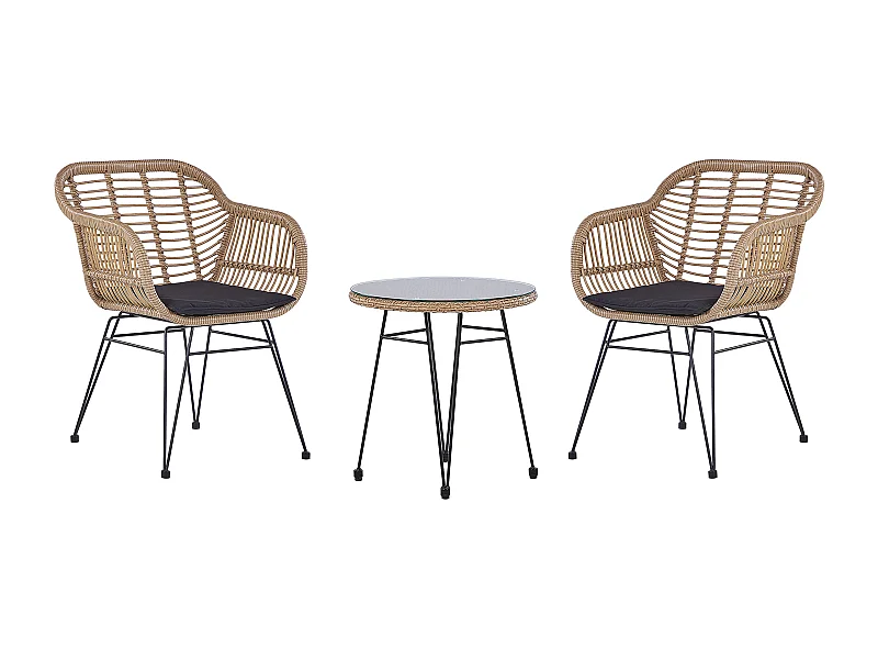 Ensemble pour bistro avec coussins TROPEA II Naturel