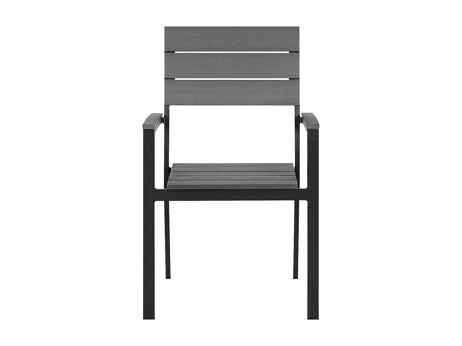 Gartenmöbel Set 7-teilig Aluminium schwarz Kunstholz grau Tisch 6 Stühle Como