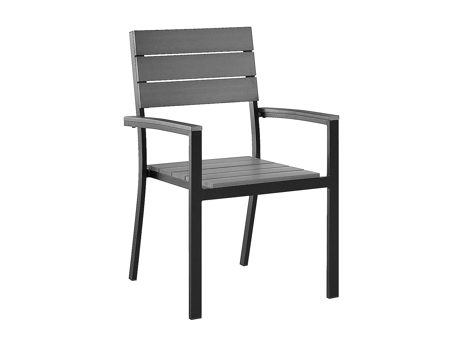 Gartenmöbel Set 7-teilig Aluminium schwarz Kunstholz grau Tisch 6 Stühle Como