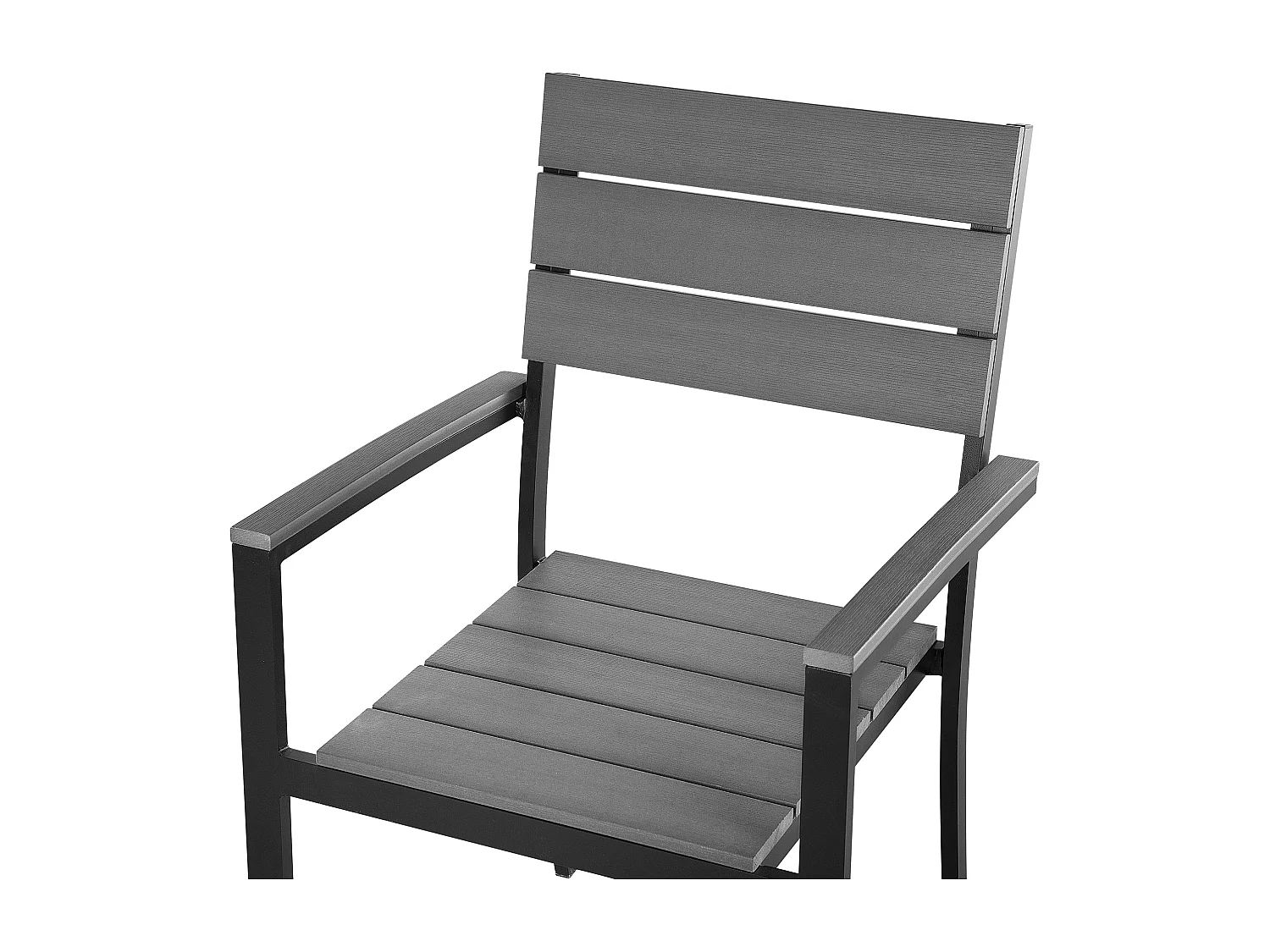 Gartenmöbel Set 7-teilig Aluminium schwarz Kunstholz grau Tisch 6 Stühle Como