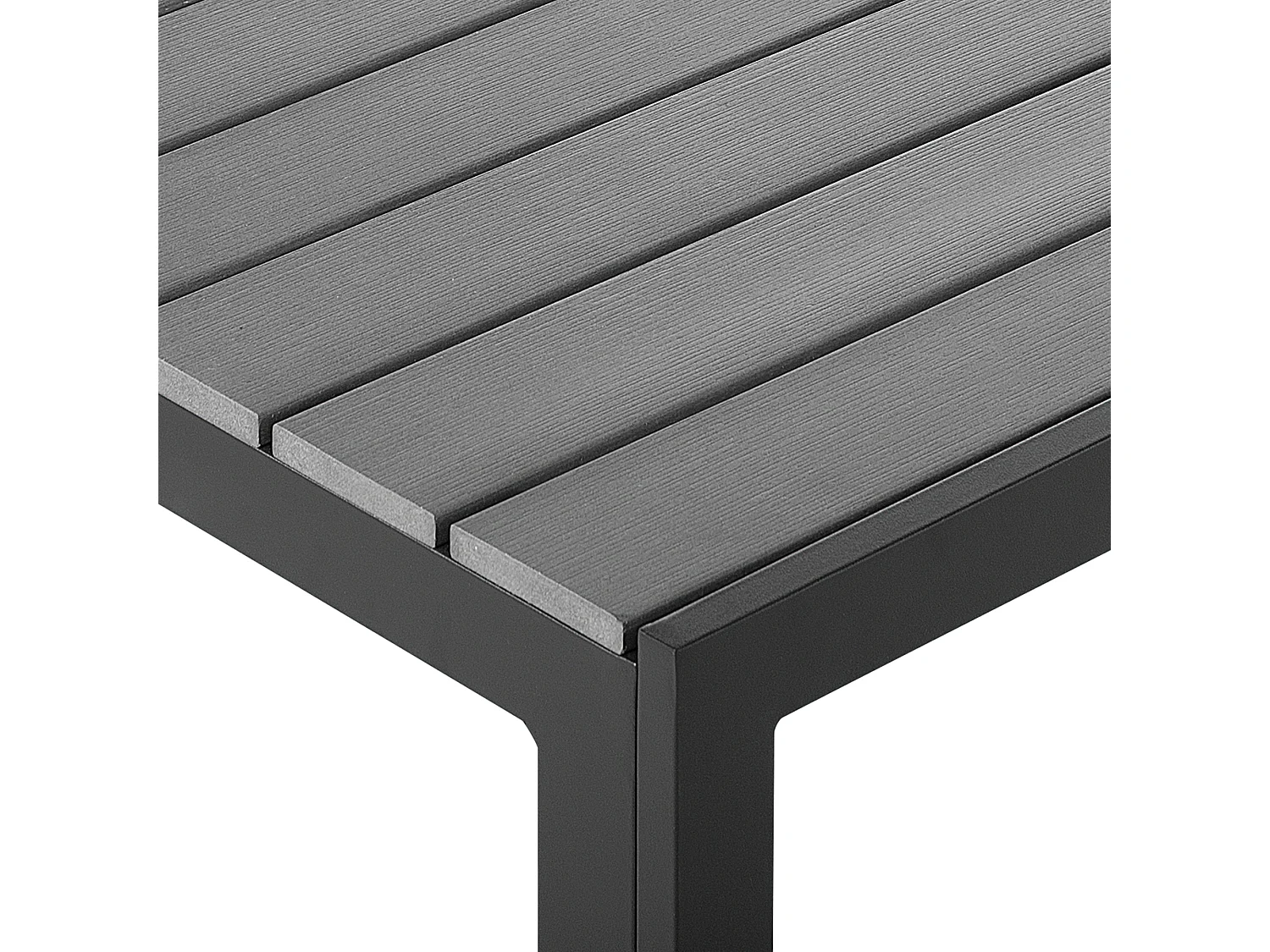 Gartenmöbel Set 7-teilig Aluminium schwarz Kunstholz grau Tisch 6 Stühle Como