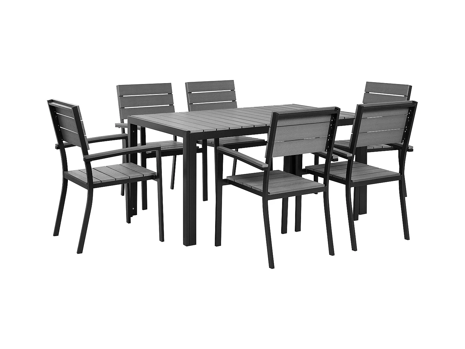 Salle à manger de jardin 6 places COMO Gris