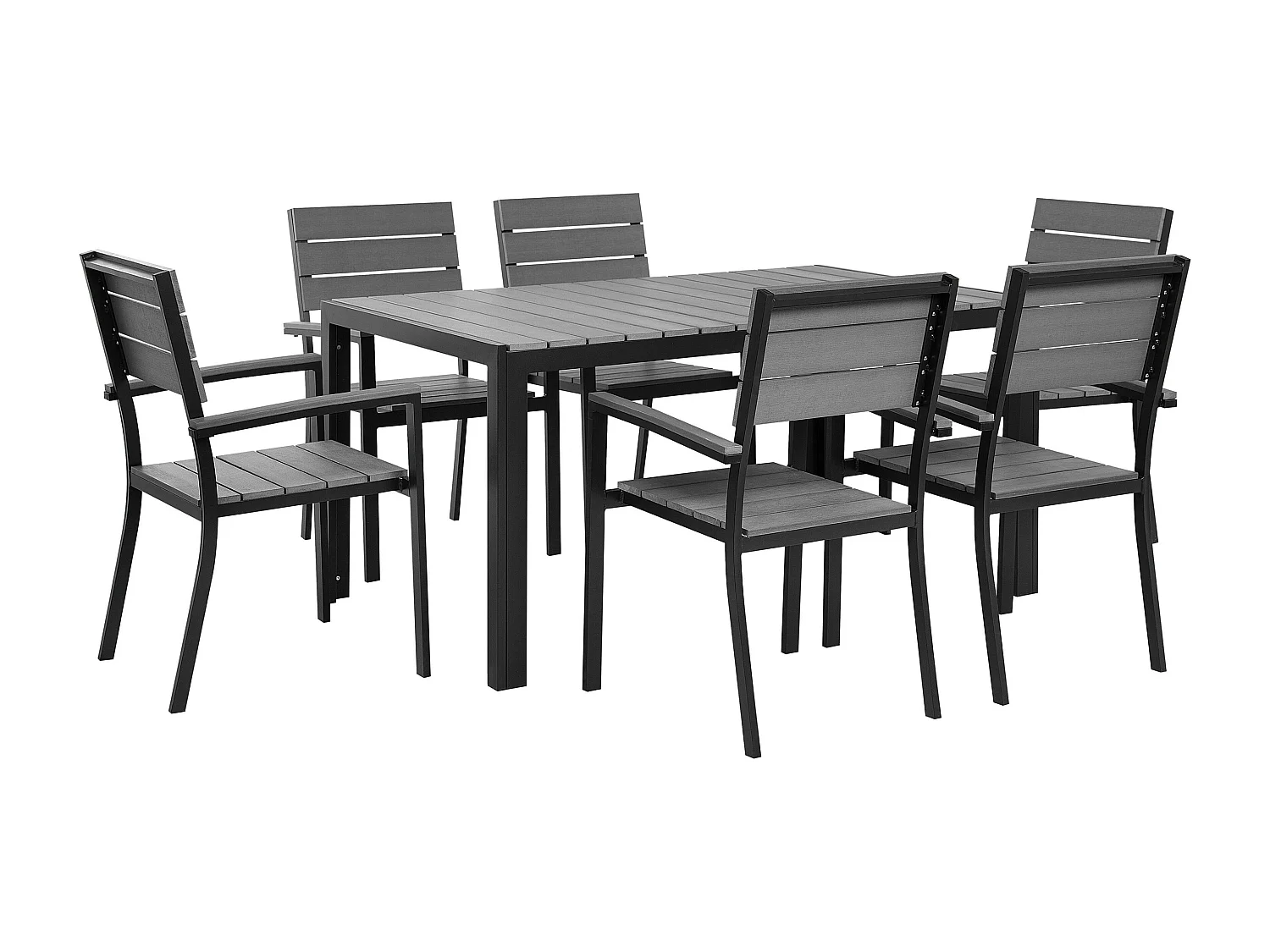 Salle à manger de jardin 6 places COMO Gris