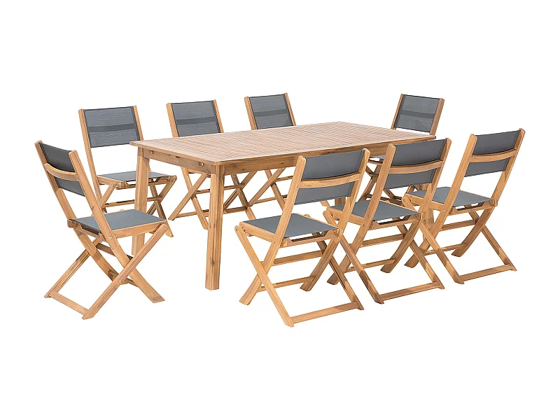 Salle à manger de jardin 8 places CESANA Acacia Marron clair