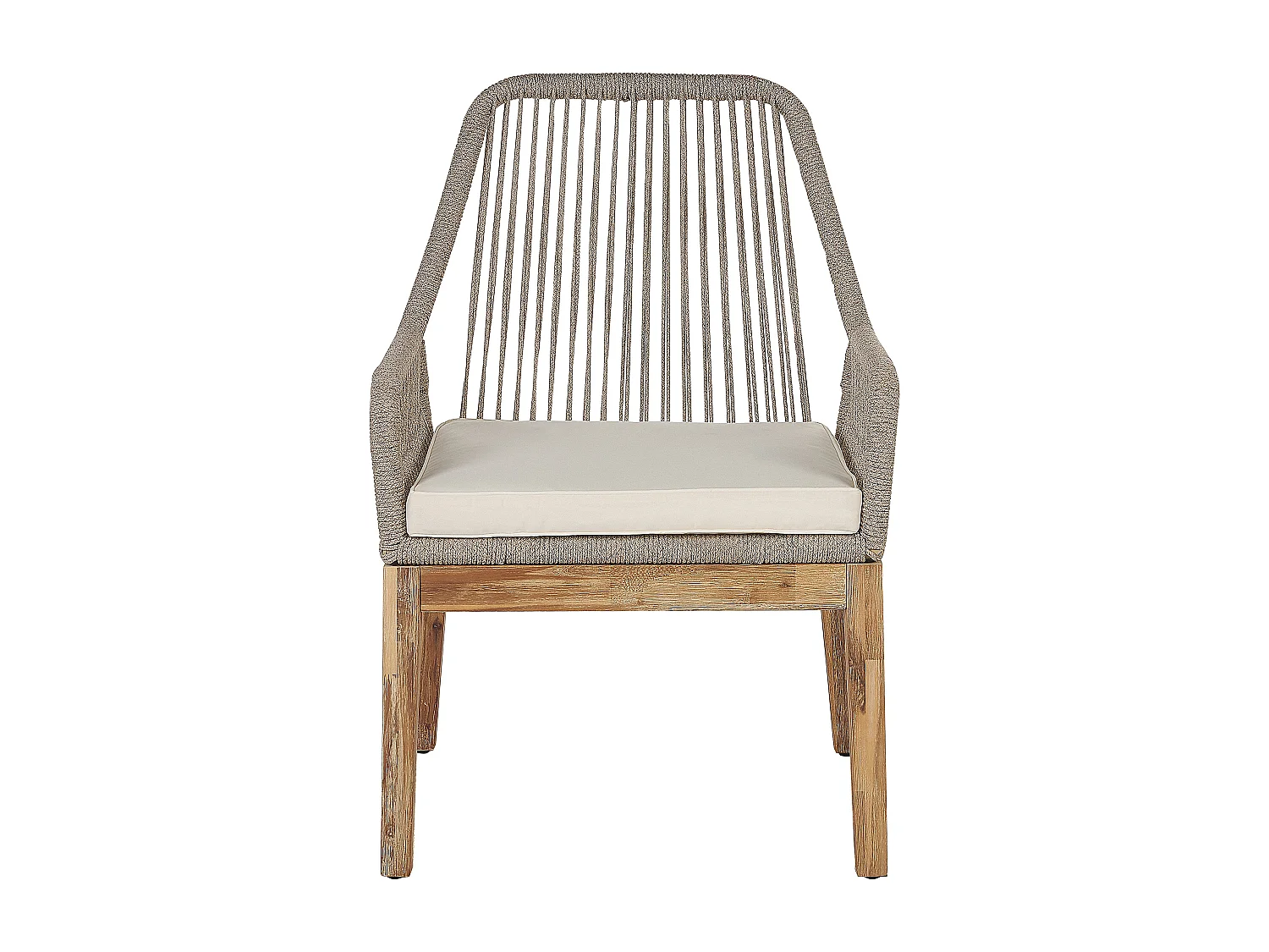 Moderner Gartentisch mit 6 Geflecht-Stühlen Faserzement weiß / beige Olbia