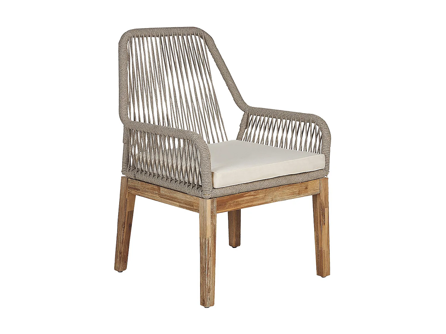 Moderner Gartentisch mit 6 Geflecht-Stühlen Faserzement weiß / beige Olbia