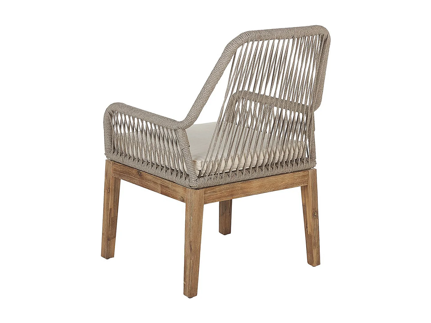 Moderner Gartentisch mit 6 Geflecht-Stühlen Faserzement weiß / beige Olbia