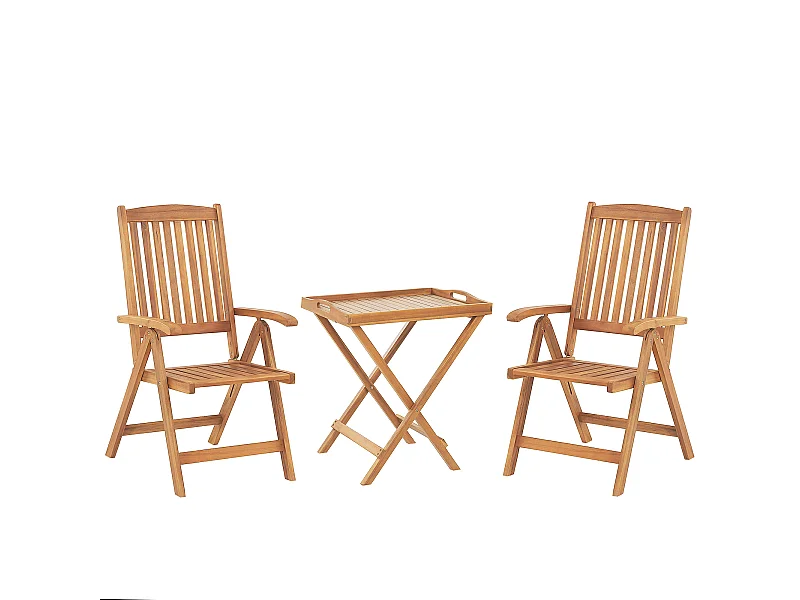 Conjunto de varanda Dobrável JAVA Madeira Castanho claro