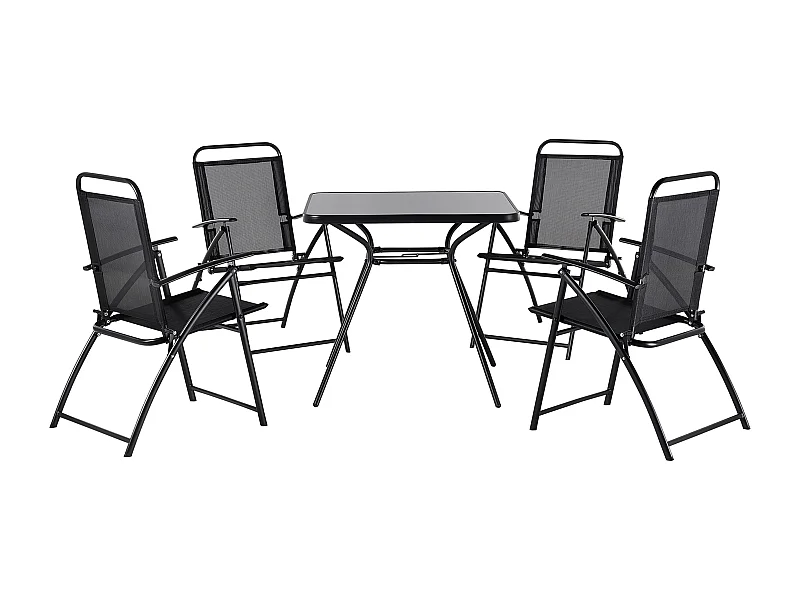 Tuinset 4-zitter LIVO Metaal Zwart