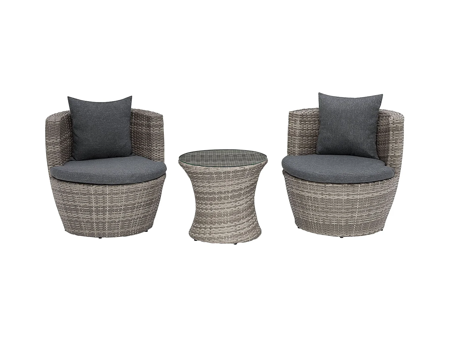 Ensemble pour bistro avec coussins CAPRI Gris