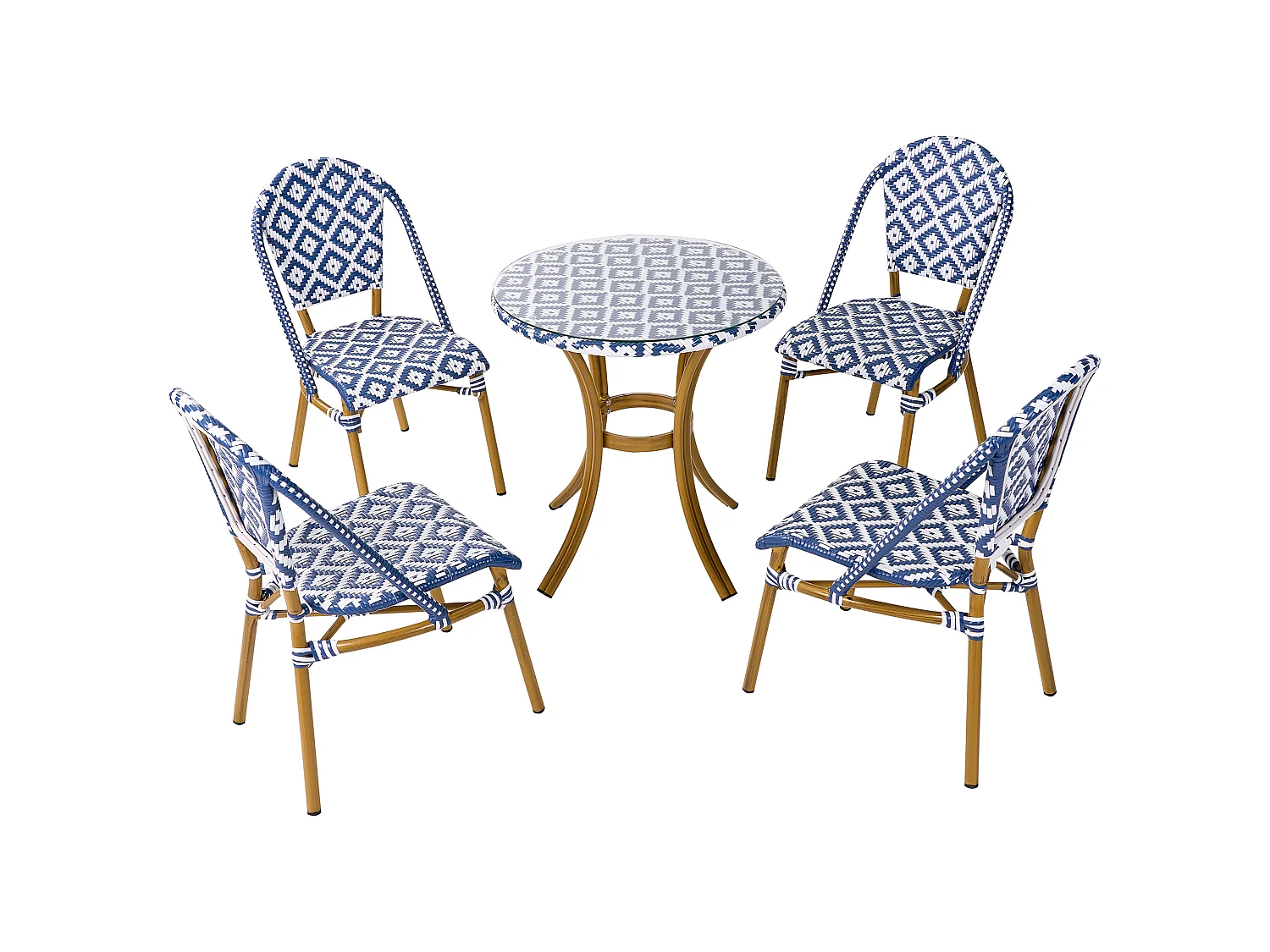 Salle à manger de jardin 4 places RIFREDDO Bleu