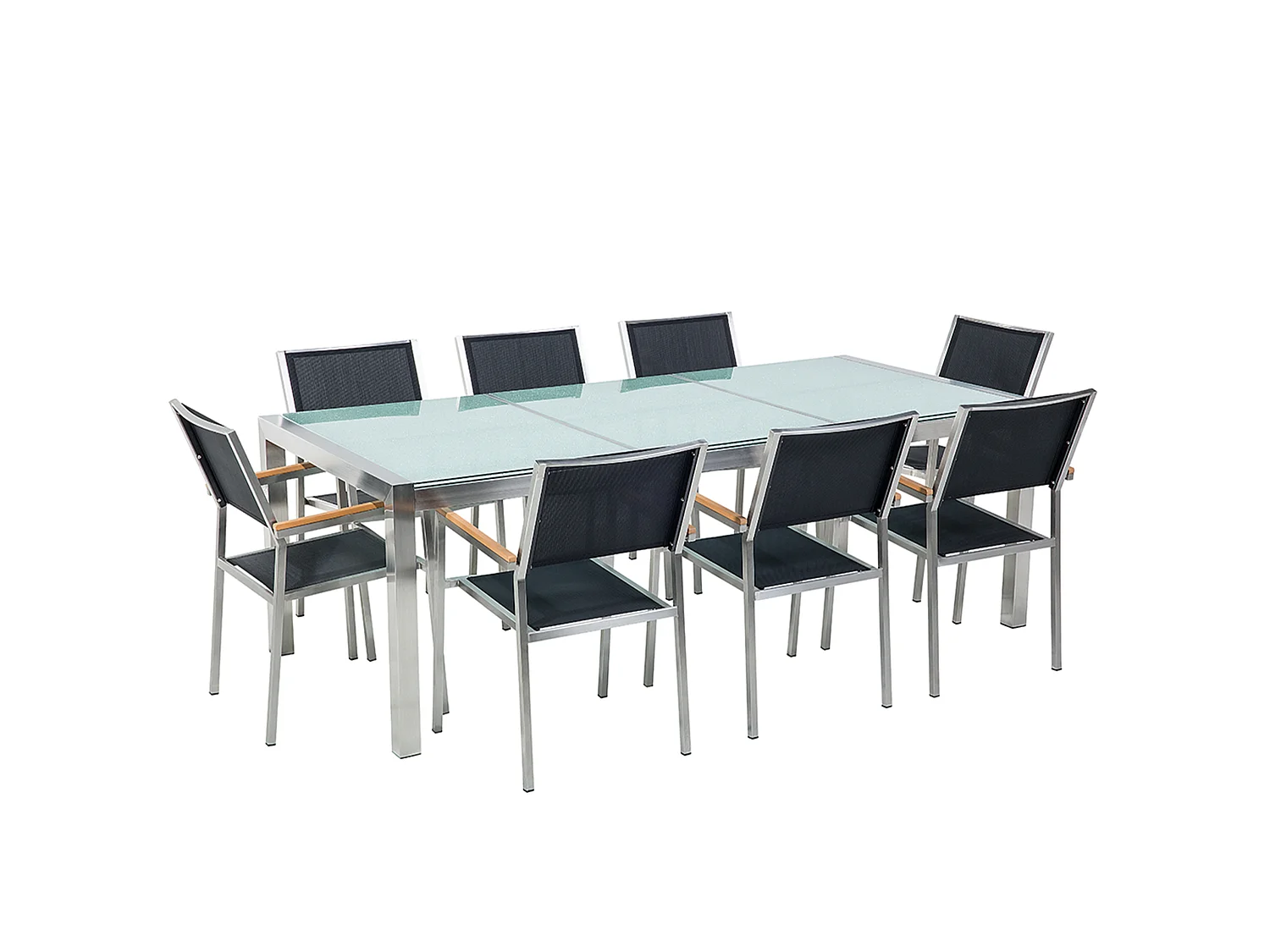 Tuintafelset Glas Zwart GROSSETO